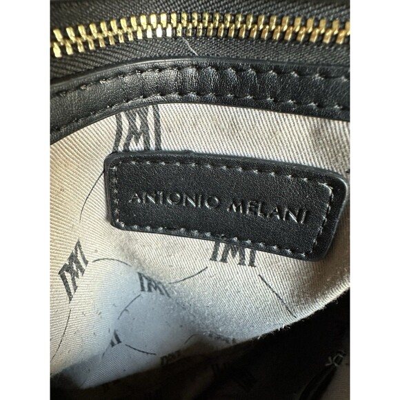Antonio Melani Satchel Handbag Quilted Black Leather - Picture 9 of 16